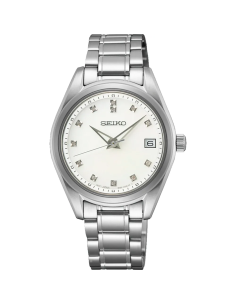 reloj mujer Seiko Diamonds SUR579P1  Madreperla 32mm cristal de zafiro 100m WR correa de acero