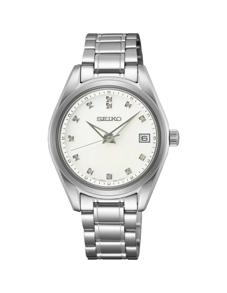 reloj mujer Seiko Diamonds SUR579P1  Madreperla 32mm cristal de zafiro 100m WR correa de acero