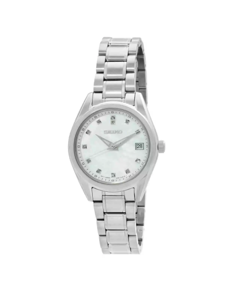 reloj mujer Seiko Diamonds SUR579P1  Madreperla 32mm cristal de zafiro 100m WR correa de acero