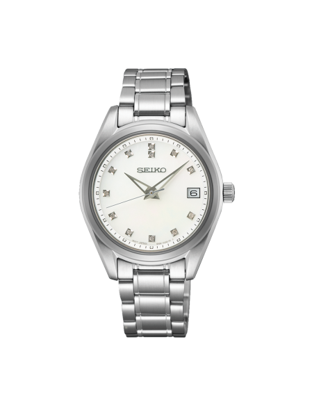 reloj mujer Seiko Diamonds SUR579P1  Madreperla 32mm cristal de zafiro 100m WR correa de acero