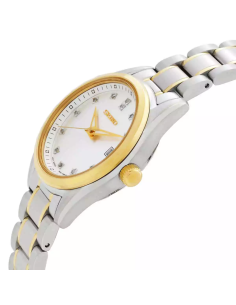 reloj mujer Seiko Diamonds SUR582P1 32mm 100m WR cristal de zafiro correa de acero 2