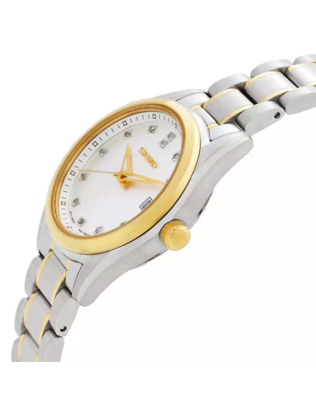 reloj mujer Seiko Diamonds SUR582P1 32mm 100m WR cristal de zafiro correa de acero