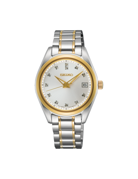 reloj mujer Seiko Diamonds SUR582P1 32mm 100m WR cristal de zafiro correa de acero
