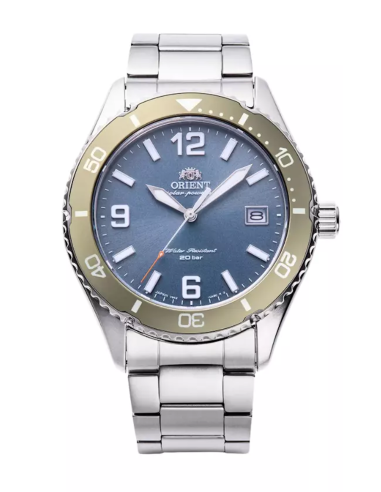 Reloj de buceo solar hombre Orient Kamasu RA-WJ0002L 39.9mm 200m WR cristal de zafiro correa de acero