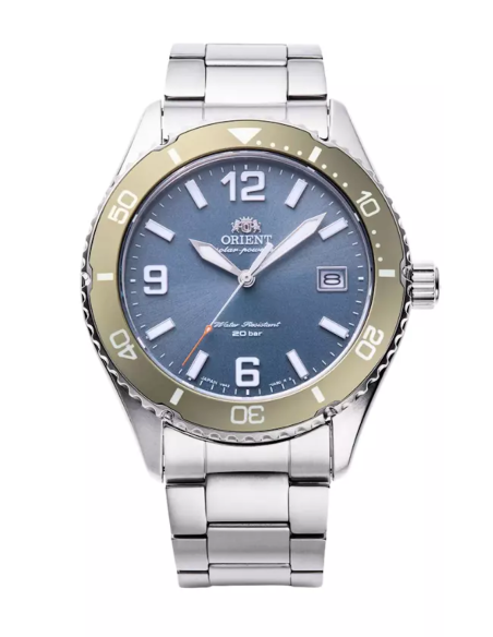 Reloj de buceo solar hombre Orient Kamasu RA-WJ0002L 39.9mm 200m WR cristal de zafiro correa de acero