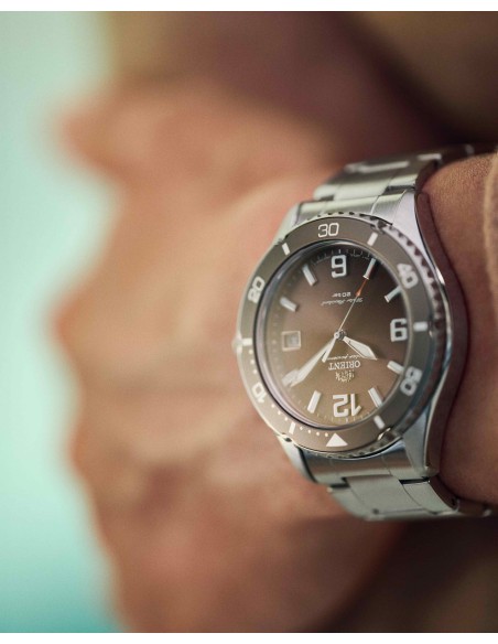 buceo solar hombre Orient Kamasu Copper RA-WJ0004Y 39.9mm 200m WR cristal de zafiro