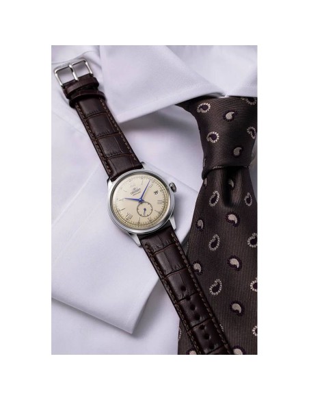 Reloj automático hombre Orient Bambino Small Seconds RA-AP0105Y 38.4mm correa de cuero (admite cuerda manual)