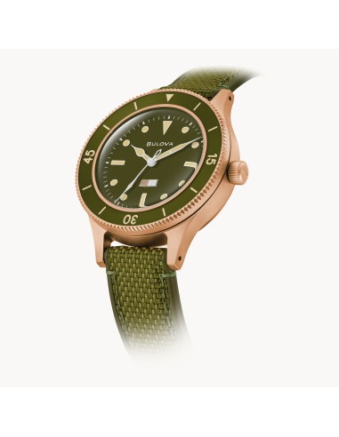 automático hombre Bulova MIL SHIPS CuSn8 Bronze 98A324 41MM  200m WR Cristal de zafiro abovedado doble antirreflectante