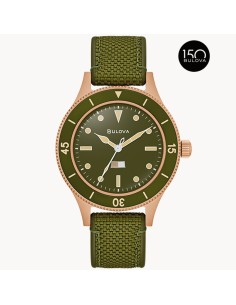 automático hombre Bulova MIL SHIPS CuSn8 Bronze 98A324 41MM  200m WR Cristal de zafiro abovedado doble antirreflectante