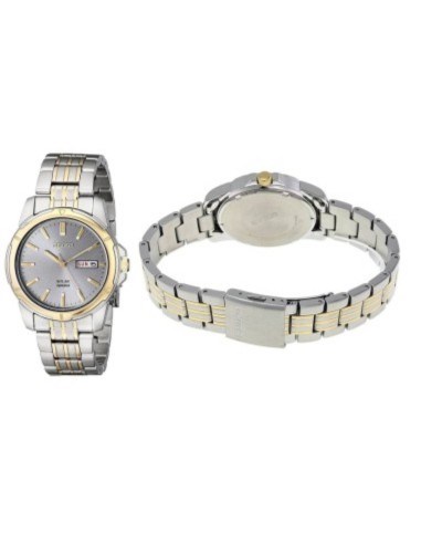 reloj clásico hombre Seiko Essentials SUR356 39.6mm 100m WR correa de acero dos tonos