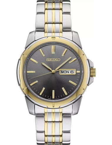 reloj clásico hombre Seiko Essentials SUR356 39.6mm 100m WR correa de acero dos tonos