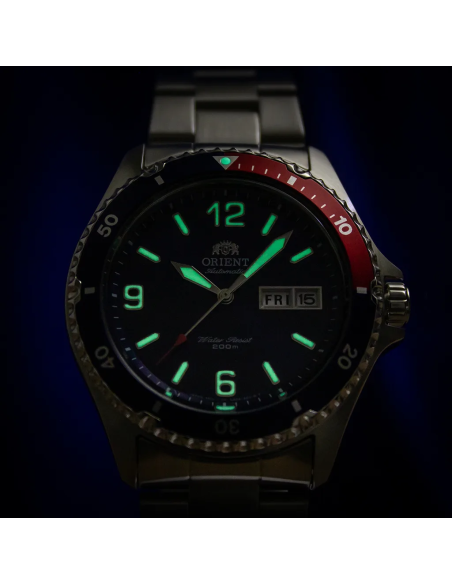 reloj automático buceo hombre Orient Mako II TAA02009D 41,5mm 200m WR correa de acero