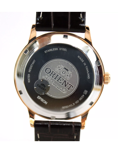 reloj automático hombre Orient Bambino TAC00002W 40,5mm F6724  30m WR correa de cuero (admite cuerda manual)