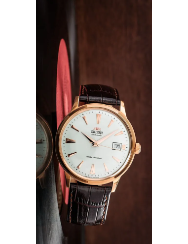 reloj automático hombre Orient Bambino TAC00002W 40,5mm F6724  30m WR correa de cuero (admite cuerda manual)