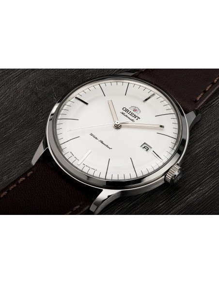 reloj automático hombre Orient Bambino TAC0000EW  40,5mm F6724  30m WR correa de cuero (admite cuerda manual)