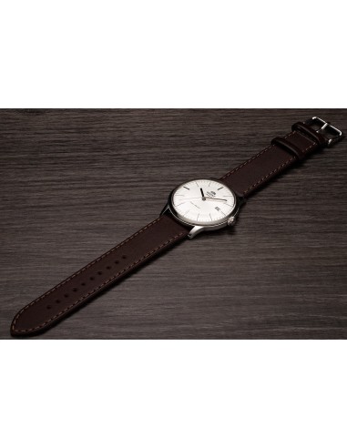 reloj automático hombre Orient Bambino TAC0000EW  40,5mm F6724  30m WR correa de cuero (admite cuerda manual)