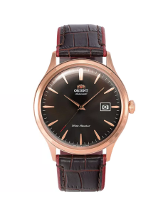 reloj automático hombre Orient Bambino TAC08001T 42MM 30m WR correa de cuero