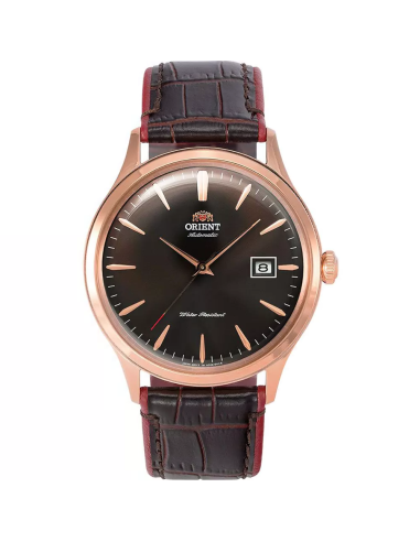 reloj automático hombre Orient Bambino TAC08001T 42MM 30m WR correa de cuero