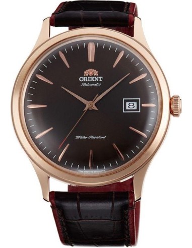 reloj automático hombre Orient Bambino TAC08001T 42MM 30m WR correa de cuero