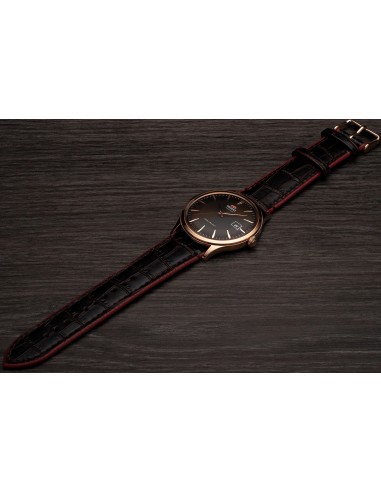 reloj automático hombre Orient Bambino TAC08001T 42MM 30m WR correa de cuero