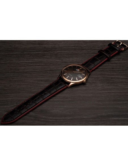 reloj automático hombre Orient Bambino TAC08001T 42MM 30m WR correa de cuero