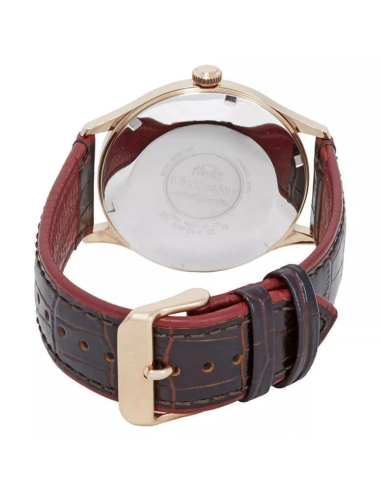 reloj automático hombre Orient Bambino TAC08001T 42MM 30m WR correa de cuero