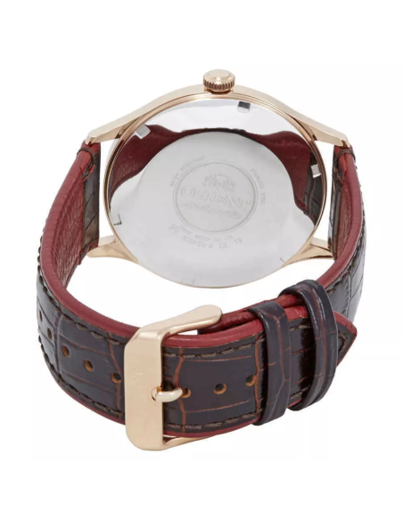 reloj automático hombre Orient Bambino TAC08001T 42MM 30m WR correa de cuero
