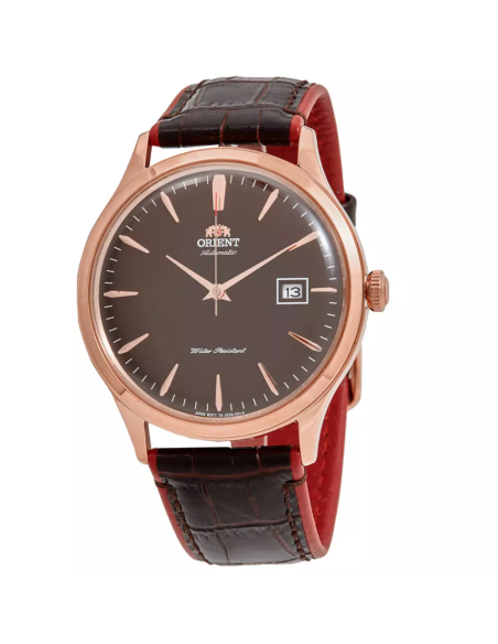 reloj automático hombre Orient Bambino TAC08001T 42MM 30m WR correa de cuero