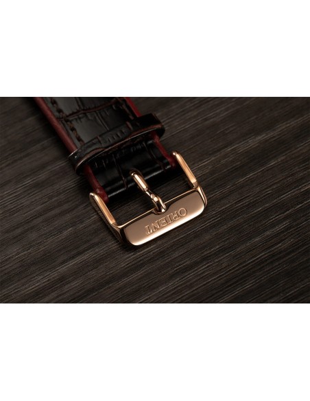 reloj automático hombre Orient Bambino TAC08001T 42MM 30m WR correa de cuero