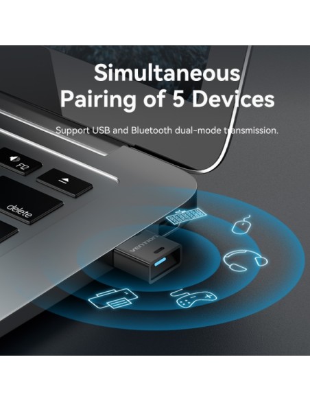 Adaptador USB Bluetooth 5.3 - Audio 24 bits/192 kHz - Emparejamiento 5 dispositivos