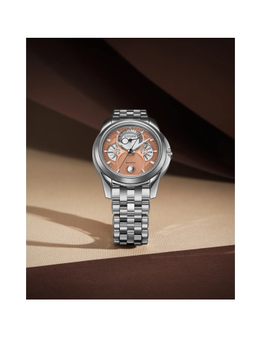 hombre solar  Citizen Calendrier Moon Phase BU0080-52X 41.8mm 100m WR cristal de zafiro correa de acero