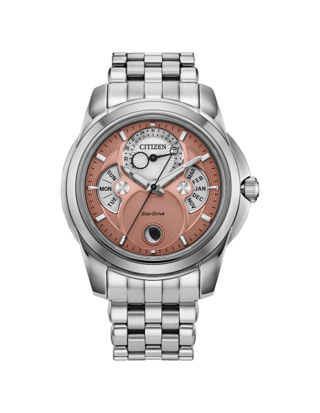 hombre solar  Citizen Calendrier Moon Phase BU0080-52X 41.8mm 100m WR cristal de zafiro correa de acero