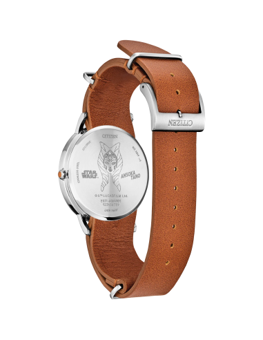 reloj hombre Citizen Eco-Drive Ahsoka Tano Star Wars  BJ6508-02W 40.5mm 50m WR correa de cuero movimiento Eco-Drive