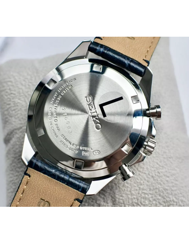 reloj cronógrafo hombre Seiko Spirit SBTR019 JDM 39.8mm 100m WR correa de cuero