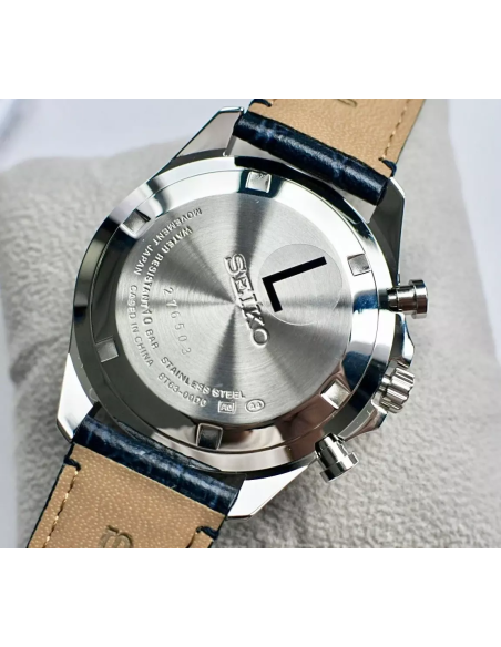reloj cronógrafo hombre Seiko Spirit SBTR019 JDM 39.8mm 100m WR correa de cuero