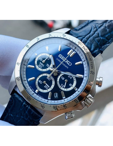 reloj cronógrafo hombre Seiko Spirit SBTR019 JDM 39.8mm 100m WR correa de cuero