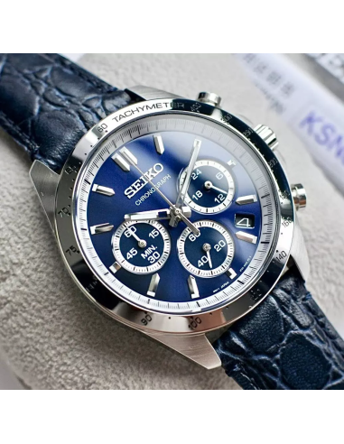 reloj cronógrafo hombre Seiko Spirit SBTR019 JDM 39.8mm 100m WR correa de cuero