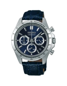 reloj cronógrafo hombre Seiko Spirit SBTR019 JDM 39.8mm 100m WR correa de cuero