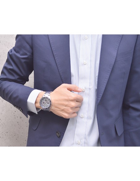 reloj cronógrafo hombre Seiko Spirit SBTR027 JDM 39.8mm 100m WR correa de acero