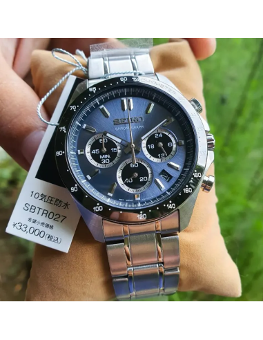 reloj cronógrafo hombre Seiko Spirit SBTR027 JDM 39.8mm 100m WR correa de cuero