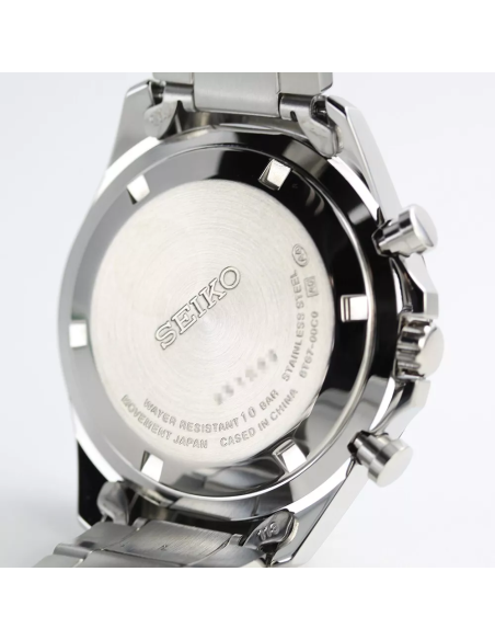 reloj cronógrafo hombre Seiko Spirit SBTR029 JDM 39.8mm 100m WR correa de cuero