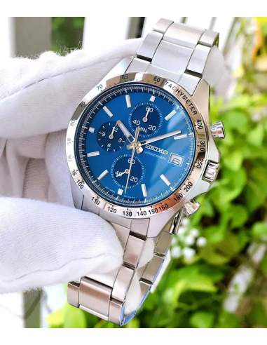 reloj cronógrafo hombre Seiko Spirit SBTR023 JDM 39.8mm 100m WR correa de cuero