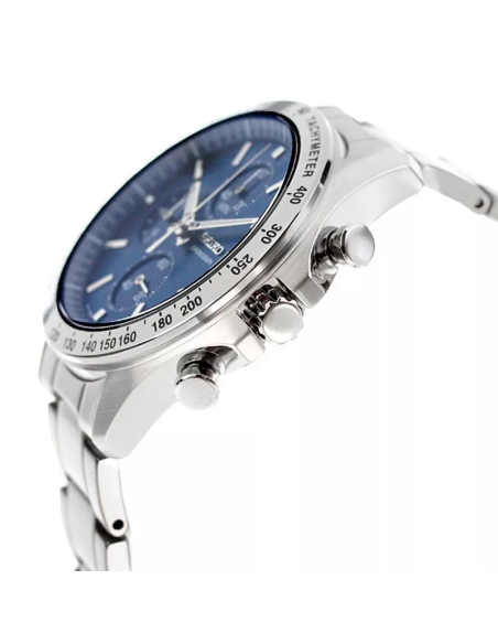 reloj cronógrafo hombre Seiko Spirit SBTR023 JDM 39.8mm 100m WR correa de cuero