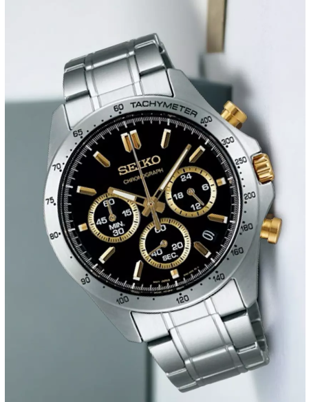 reloj cronógrafo hombre Seiko Spirit SBTR015 JDM 39.8mm 100m WR correa de acero