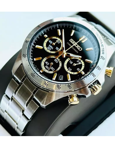 reloj cronógrafo hombre Seiko Spirit SBTR015 JDM 39.8mm 100m WR correa de acero