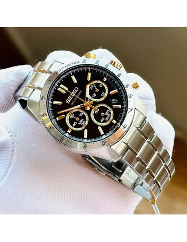 reloj cronógrafo hombre Seiko Spirit SBTR015 JDM 39.8mm 100m WR correa de cuero