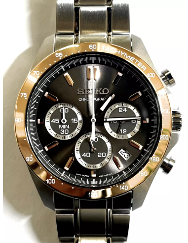 reloj cronógrafo hombre Seiko Spirit SBTR026 JDM 39.8mm 100m WR correa de acero