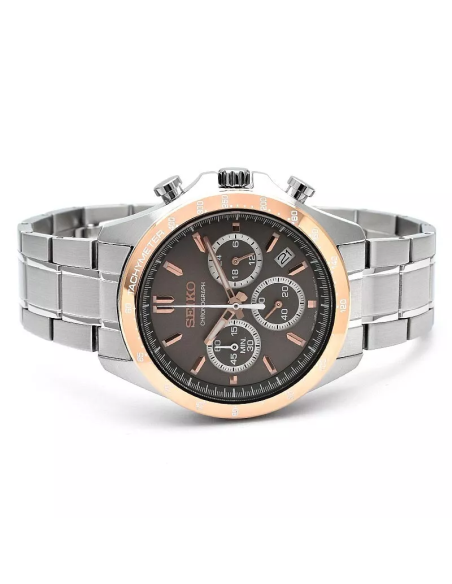 reloj cronógrafo hombre Seiko Spirit SBTR026 JDM 39.8mm 100m WR correa de cuero