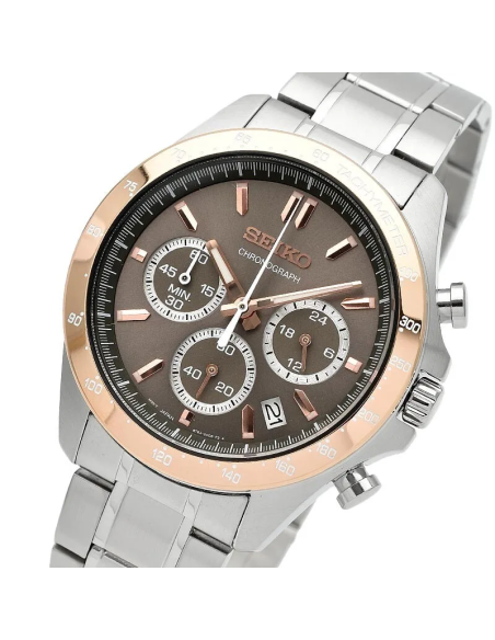 reloj cronógrafo hombre Seiko Spirit SBTR026 JDM 39.8mm 100m WR correa de acero