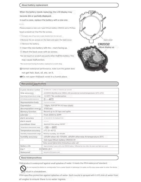cronómetro profesional solar CITIZEN RYTHM PROFESSIONAL STOPWATCH (1/100 SECONDS) 8RDA69-008
